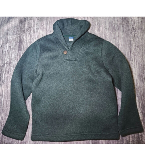 Old Navy Boys Shawl Neck Pullover Sweater Button‎ Green Size Small 6-7 - Picture 1 of 11